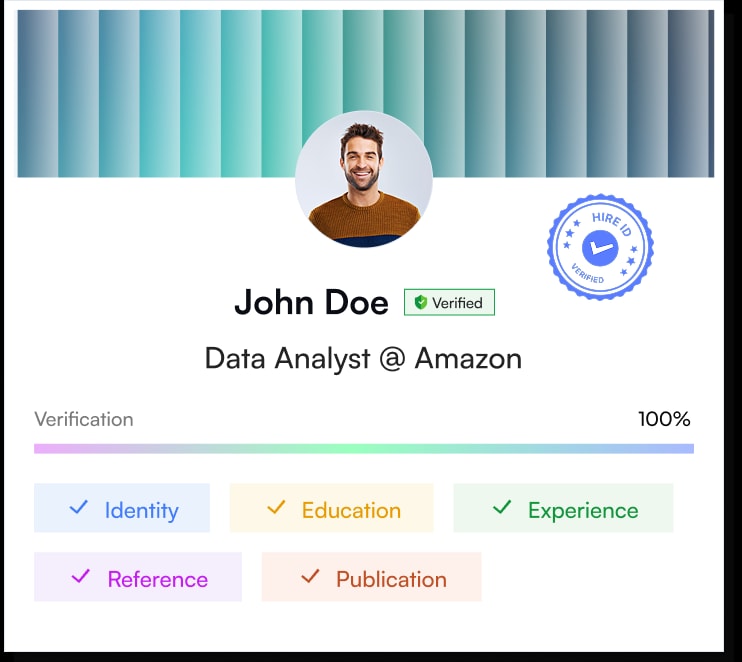Hire ID verified professional profile preview