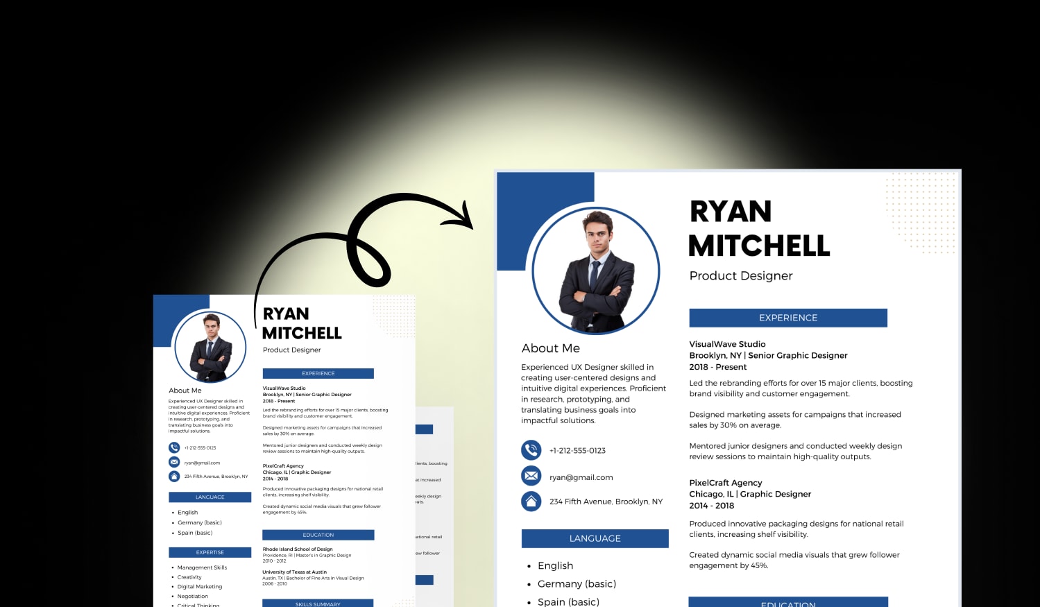 Single-page resume maker