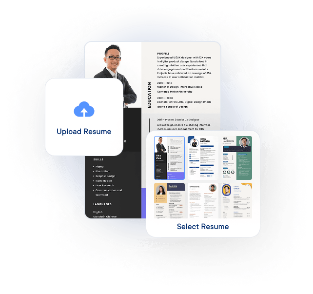 Upload or Choose existing Resume